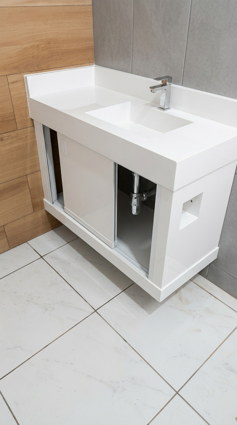 Gabinete Branco com Portas de Correr